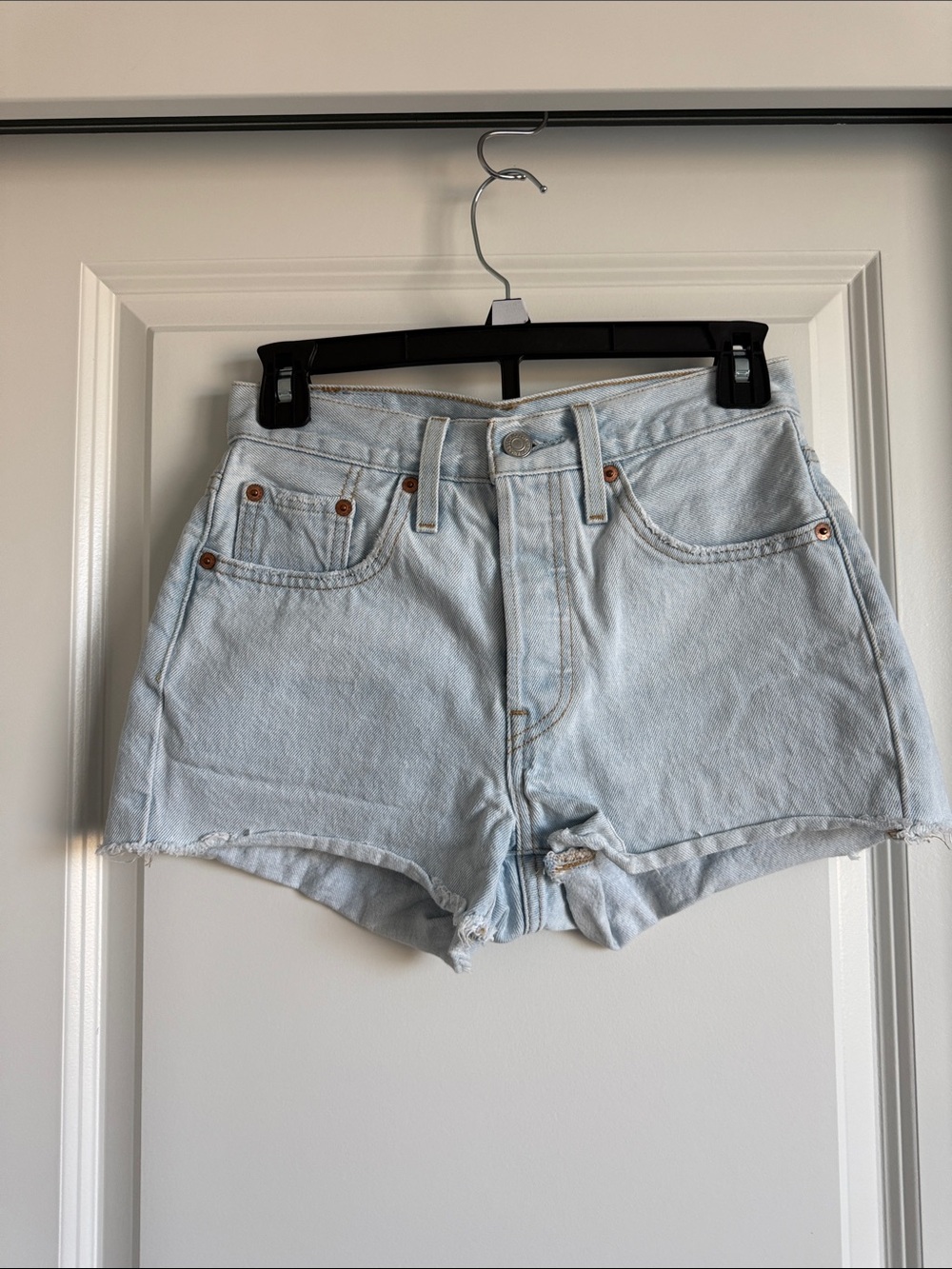 Levi's Jean Shorts Light Blue High-Rise Denim